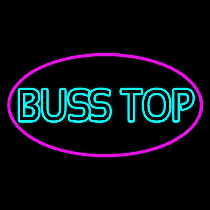 Turquoise Bus Stop Neon Sign