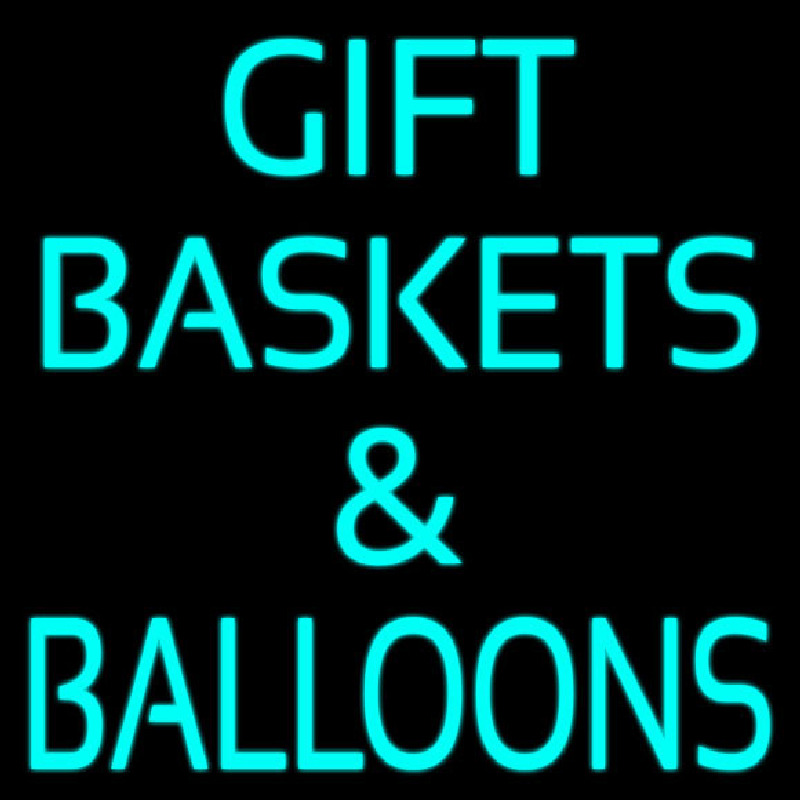 Turquoise Gift Baskets Balloons Neon Sign