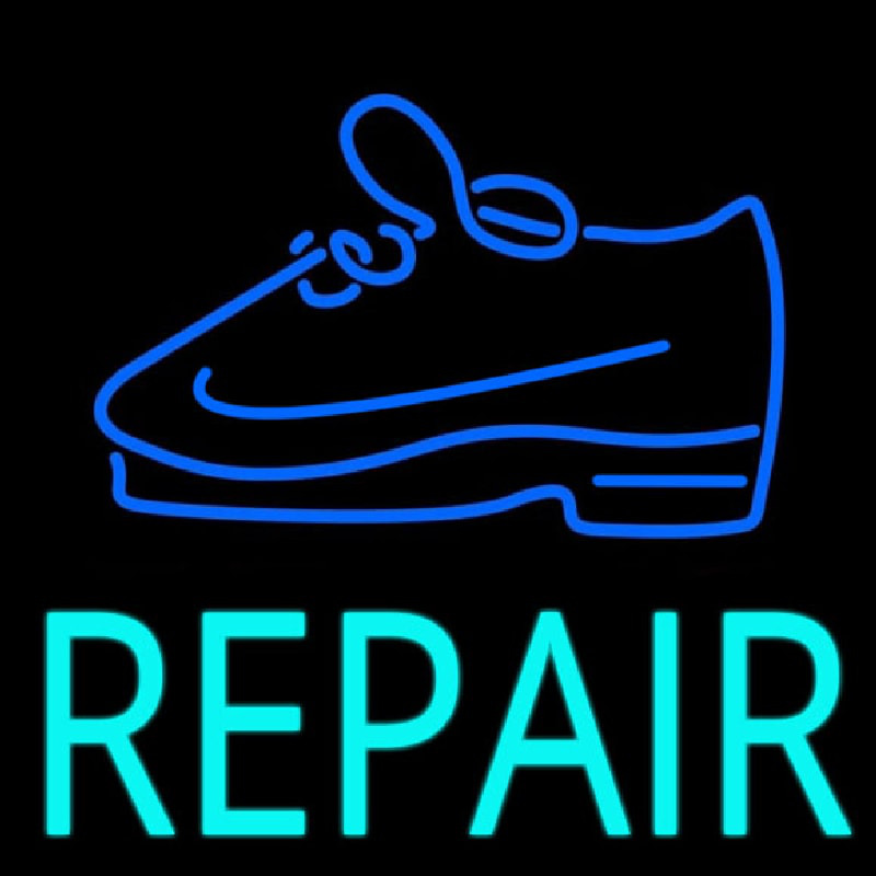 Turquoise Repair Shoe Neon Sign