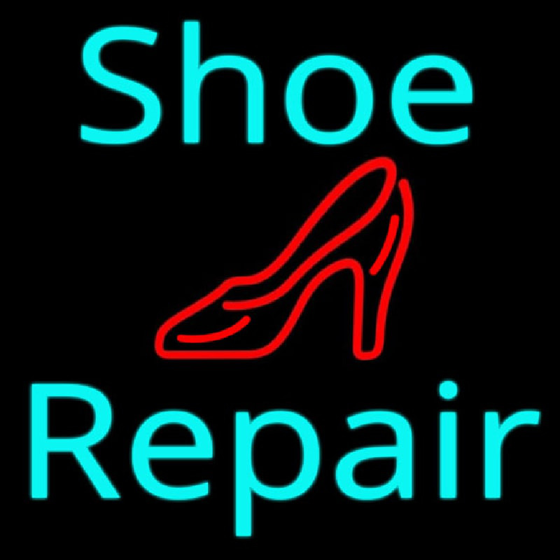 Turquoise Shoe Repair Sandal Neon Sign