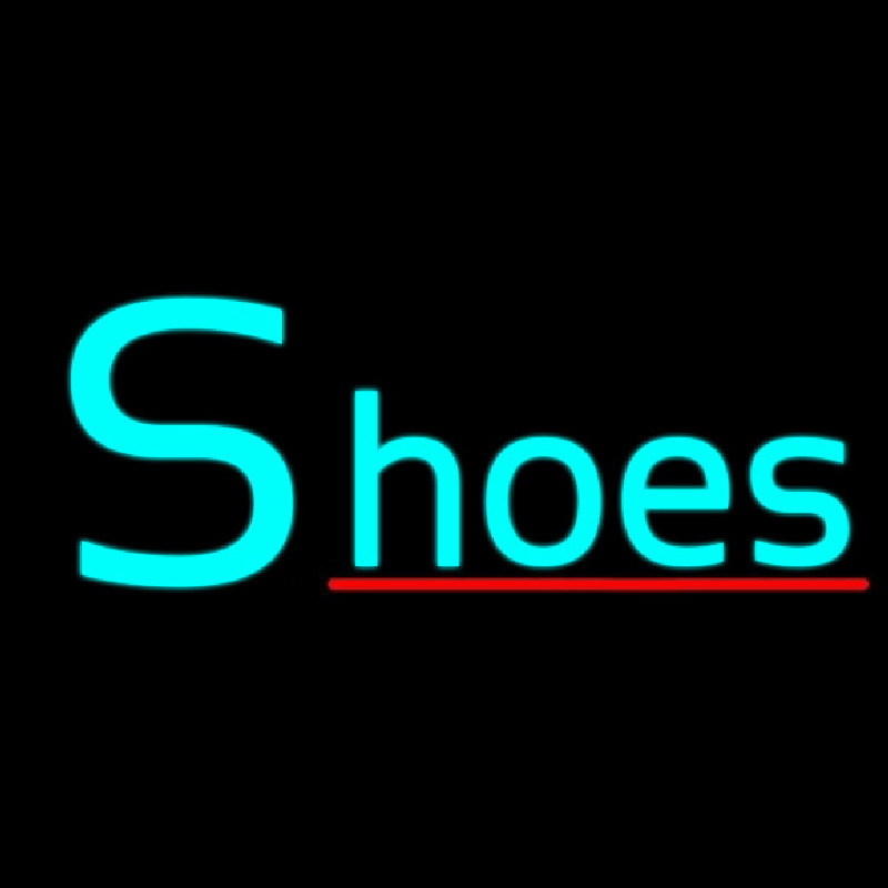 Turquoise Shoes Red Line Neon Sign