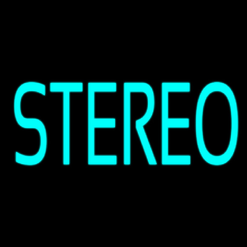 Turquoise Stereo Block Neon Sign