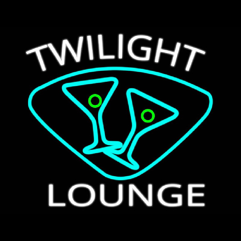 Twilight Lounge With Martini Glasses Real Neon Glass Tube Neon Sign
