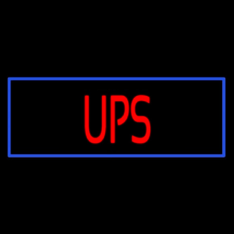 Ups Block Blue Border Neon Sign