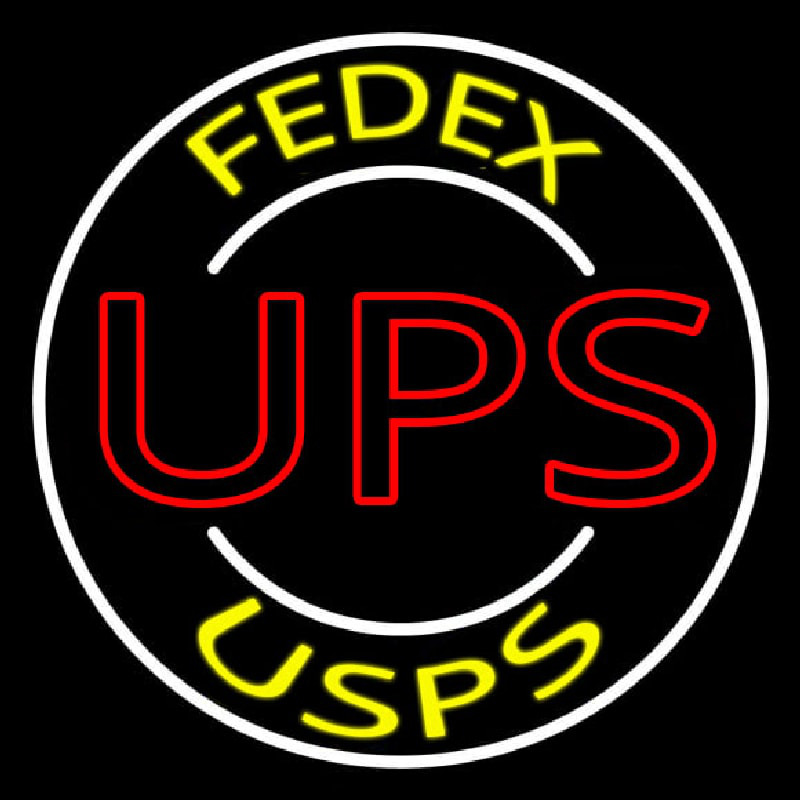 Ups Fede  Usps With Circle Neon Sign