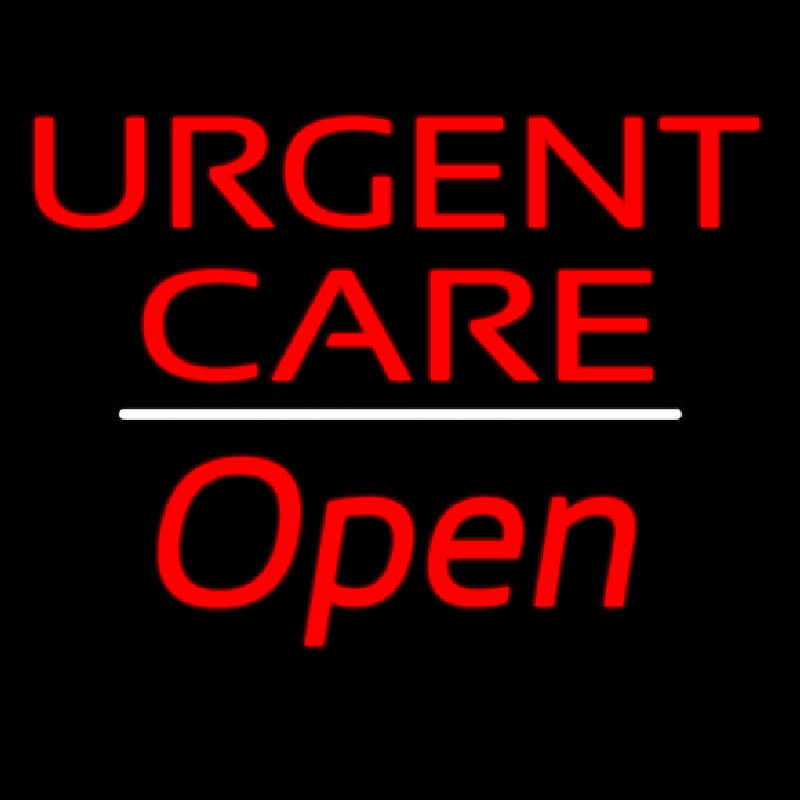 Urgent Care Open White Line Neon Sign