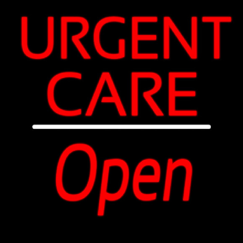 Urgent Care Script1 Open White Line Neon Sign
