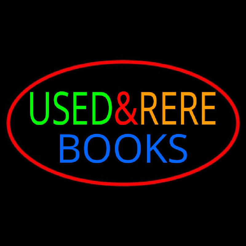 Used And Rare Books Neon Sign