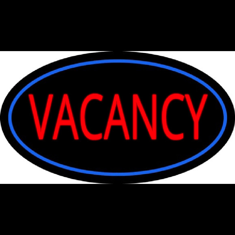 Vacancy Oval Blue Neon Sign
