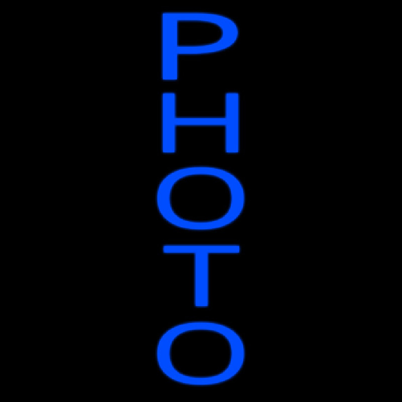 Verical Blue Photo Neon Sign