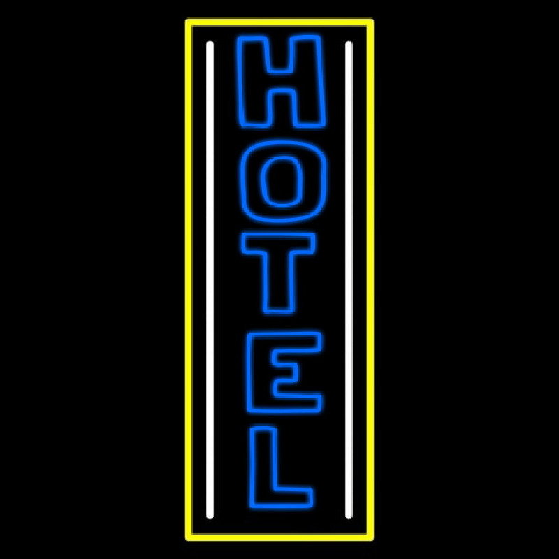 Vertical Blue Double Stroke Hotel 1 Neon Sign