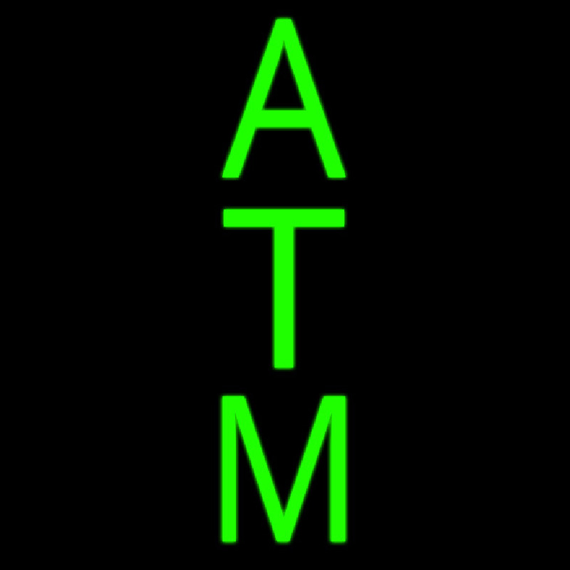 Vertical Green Atm Neon Sign