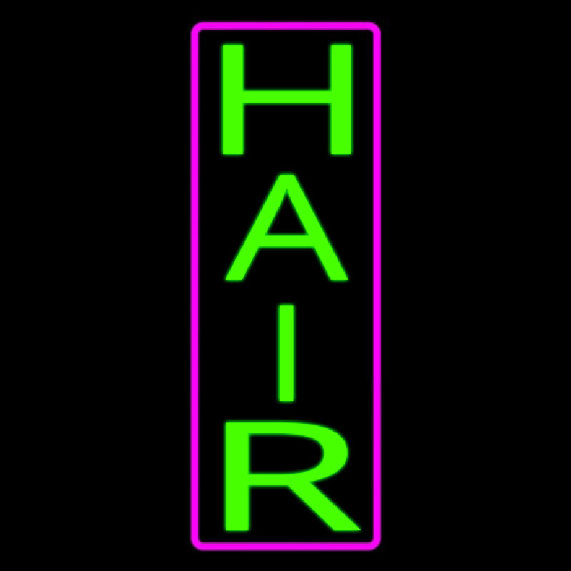 Vertical Green Hair With Pink Border Neon Sign