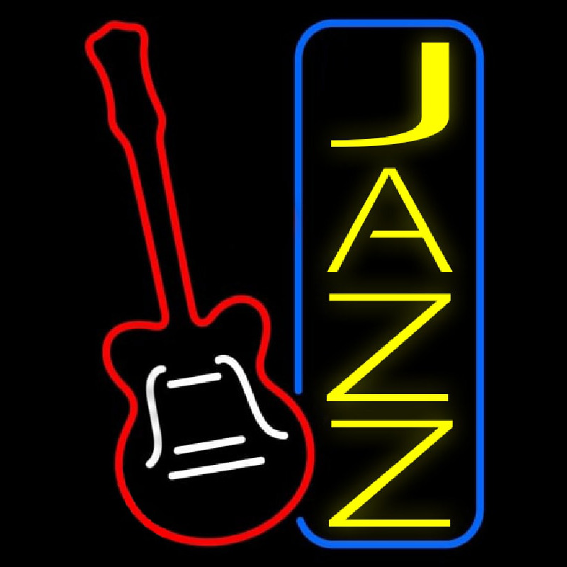 Vertical Jazz With Guitar 2 Neon Sign