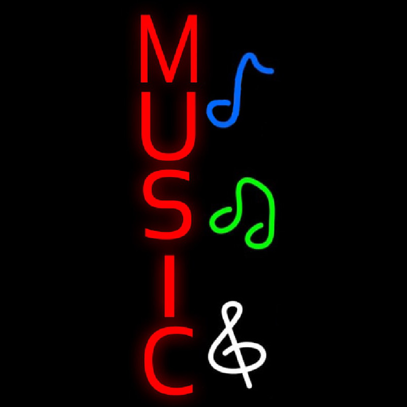 Vertical Music Neon Sign
