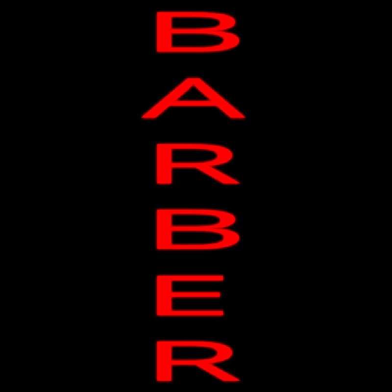 Vertical Red Barber Neon Sign