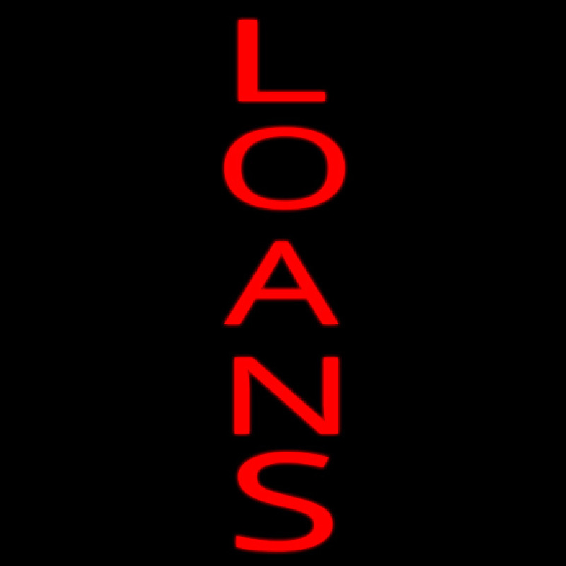 Vertical Red Loans Neon Sign