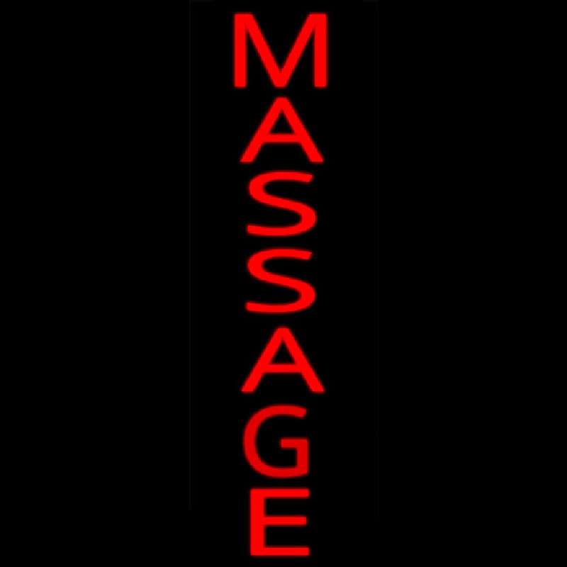 Vertical Red Massage Neon Sign