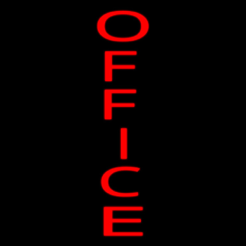 Vertical Red Office Neon Sign