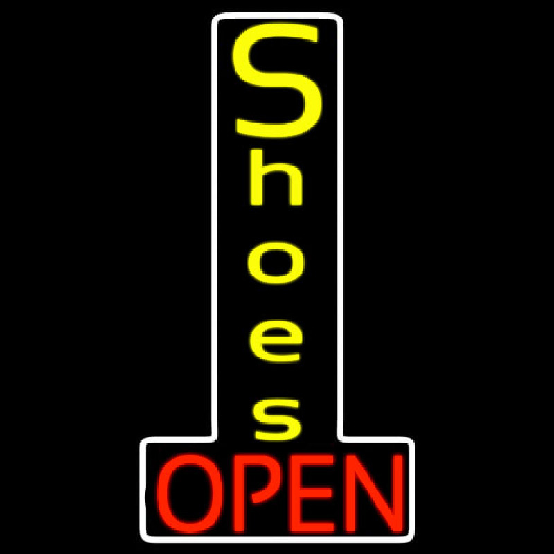 Vertical Shoes Open Neon Sign