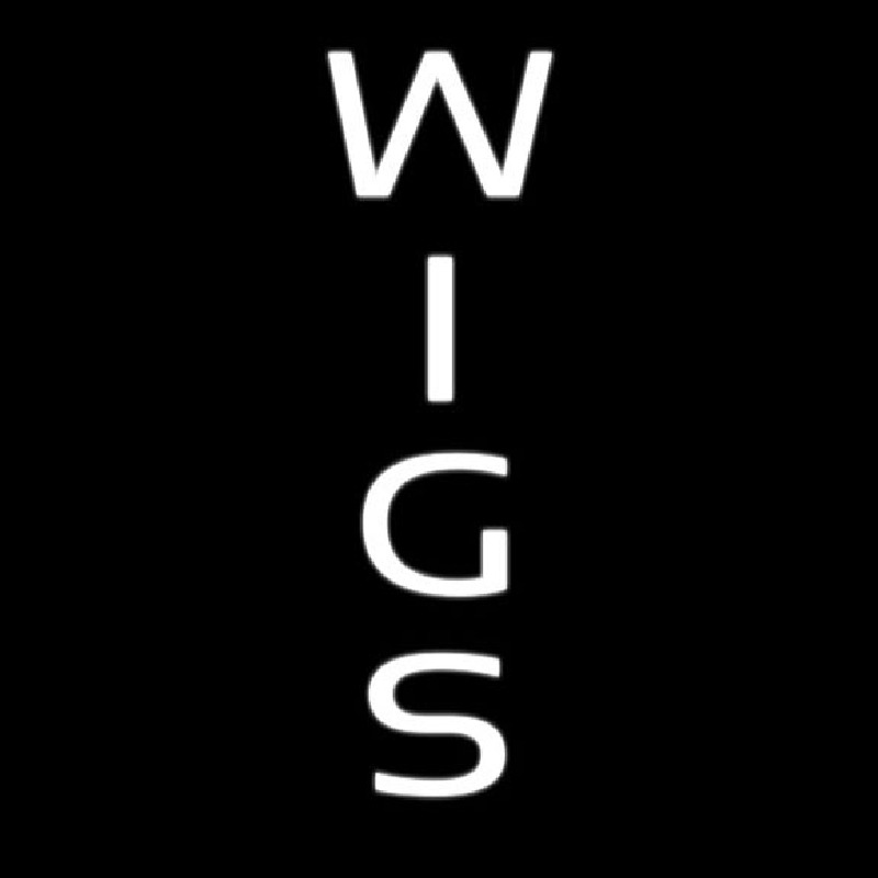 Vertical White Wigs Neon Sign