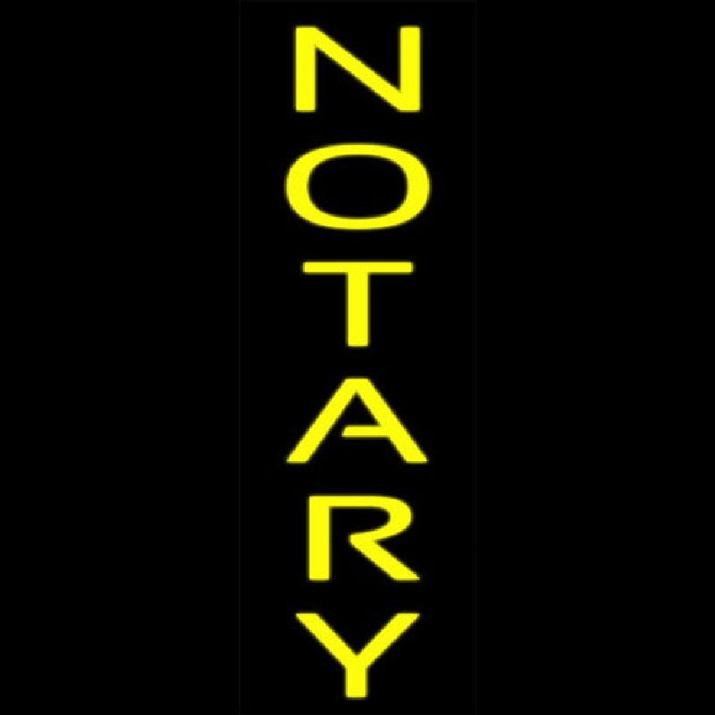 Vertical Yellow Notary Neon Sign