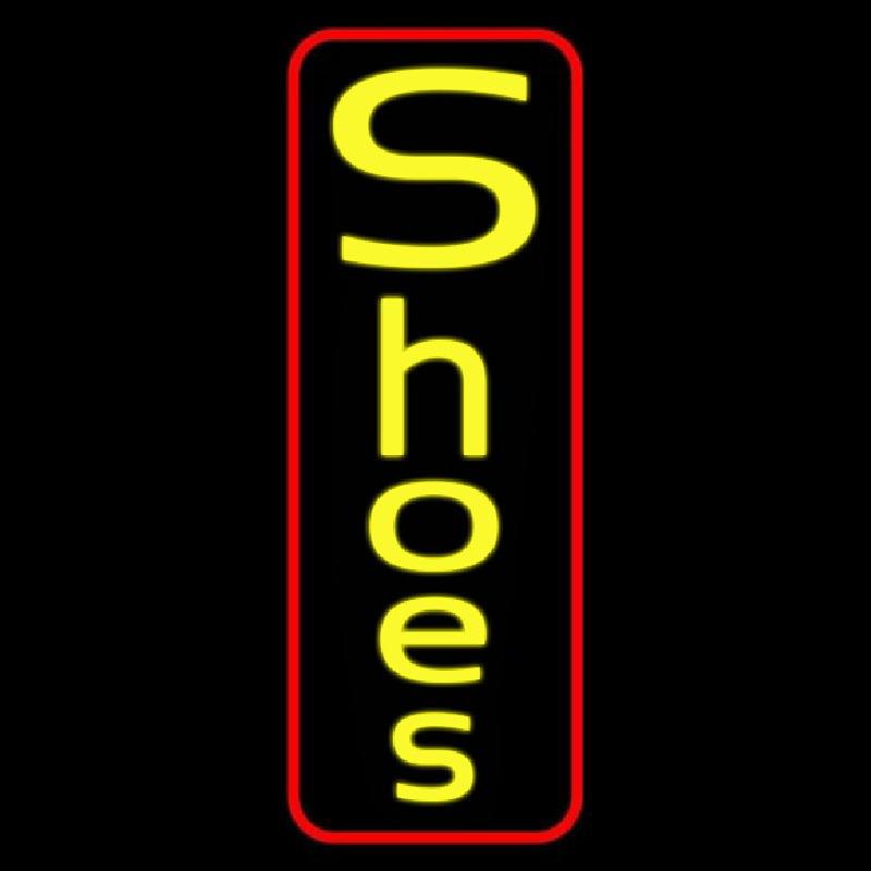 Vertical Yellow Shoes Neon Sign