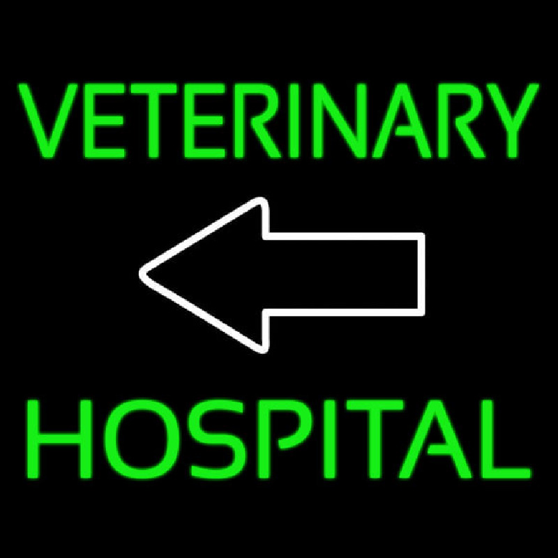 Veterinary Hospital With Arrow 1 Neon Sign