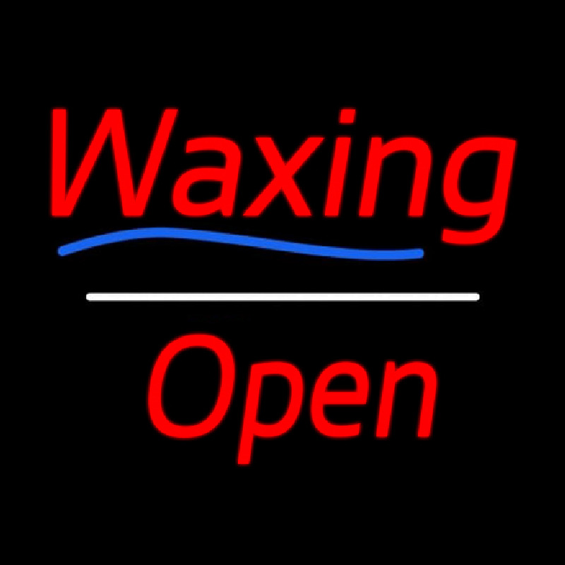 Wa ing Open White Line Neon Sign