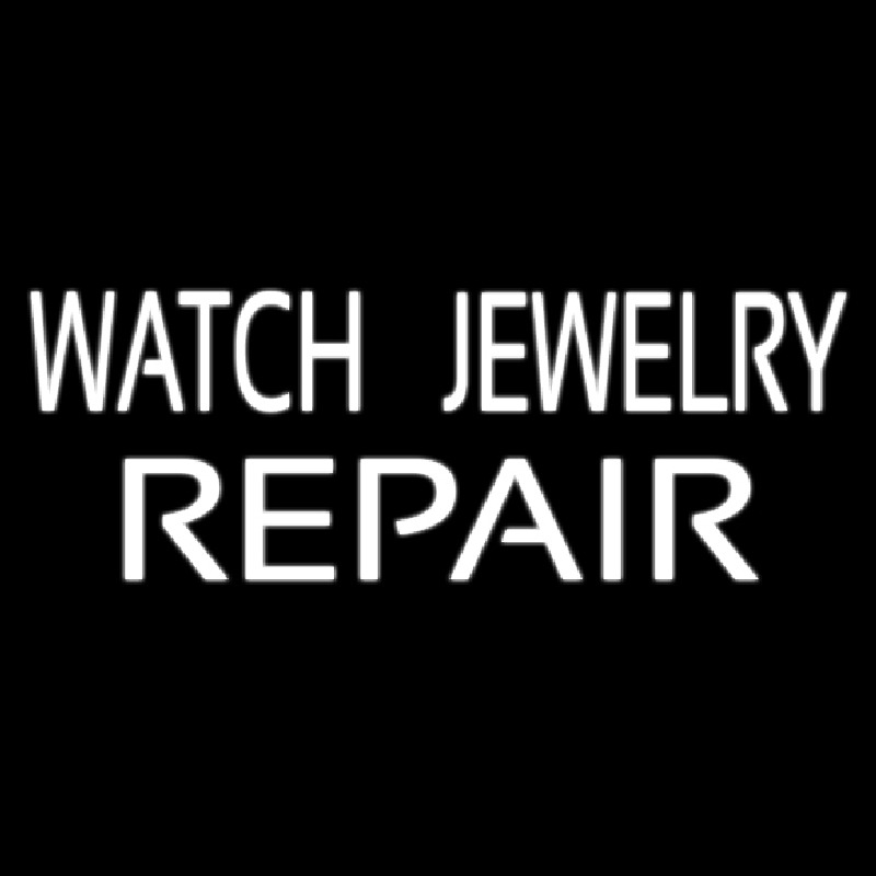 Watch Jewelry Repair Block White Neon Sign