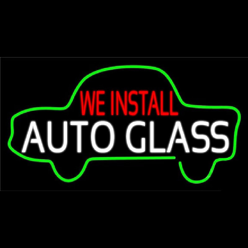 We Install Auto Glass Car Logo Neon Sign