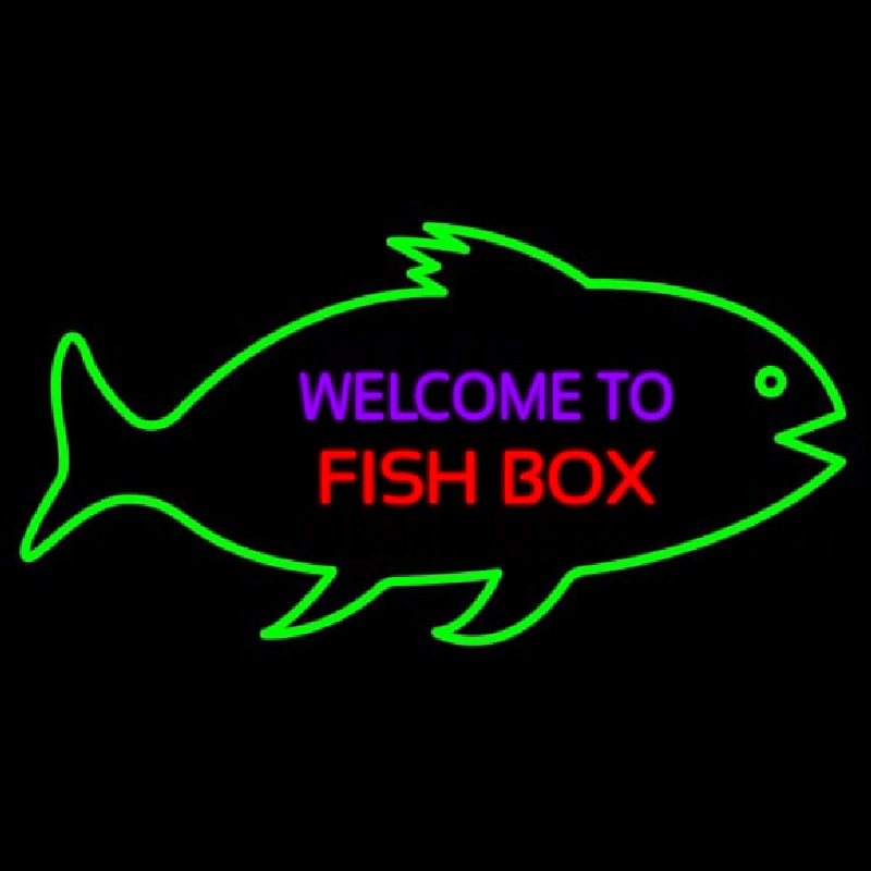 Welcome To Fish Bo  With Green Bo  Neon Sign
