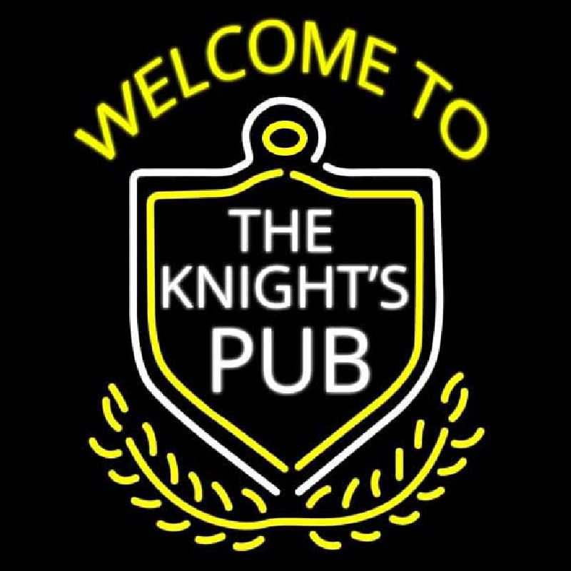 Welcome To The Knights Pub Neon Sign