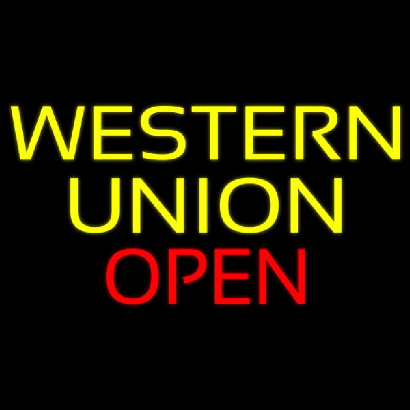 Western Union Open Neon Sign