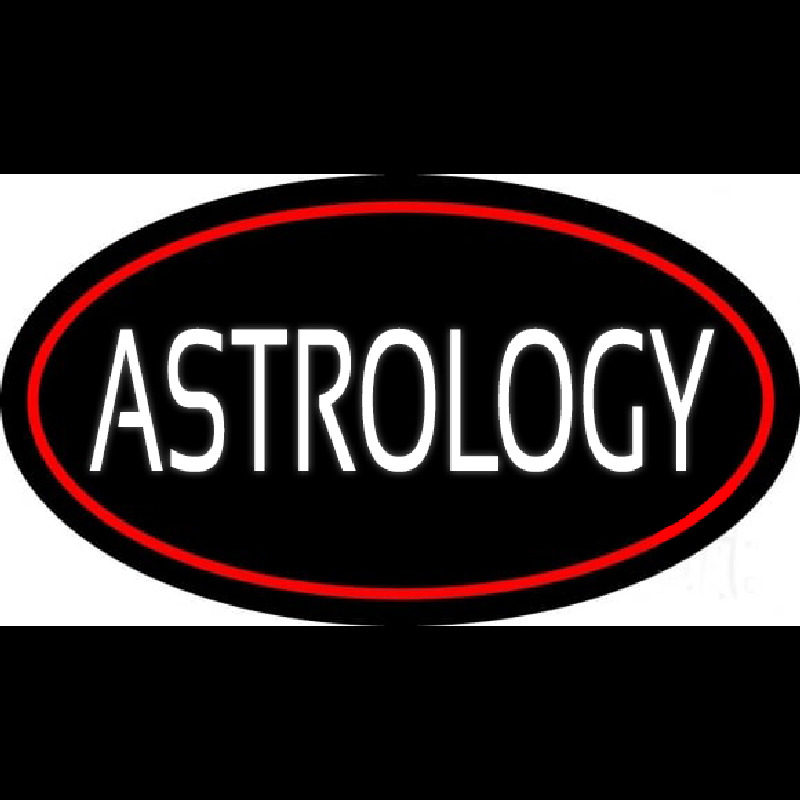 White Astrology Block Red Neon Sign