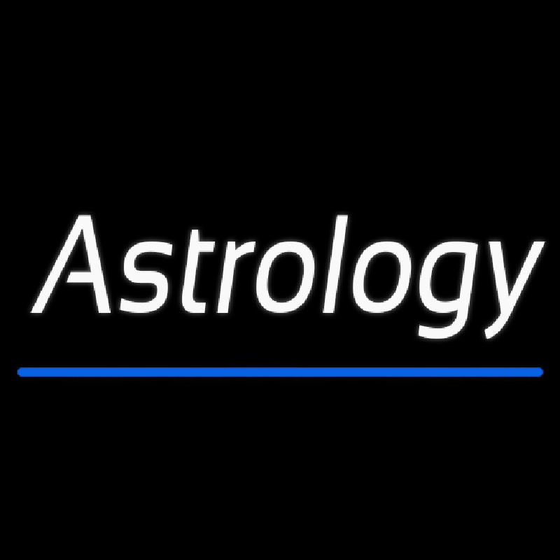 White Astrology Blue Line Neon Sign