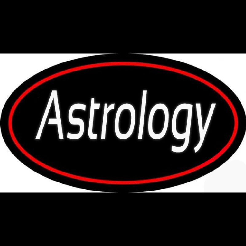 White Astrology Red Border With Oval Neon Sign