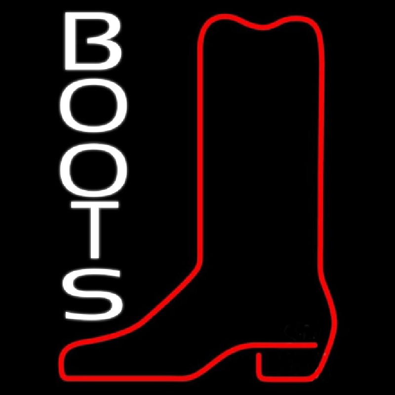 White Boots Neon Sign