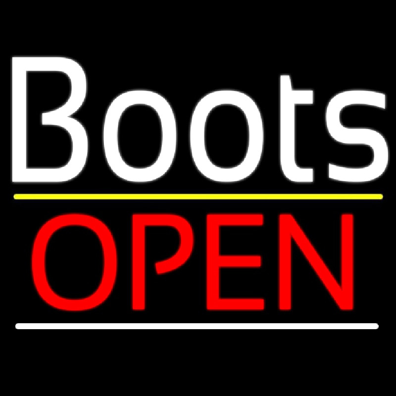 White Boots Open Neon Sign