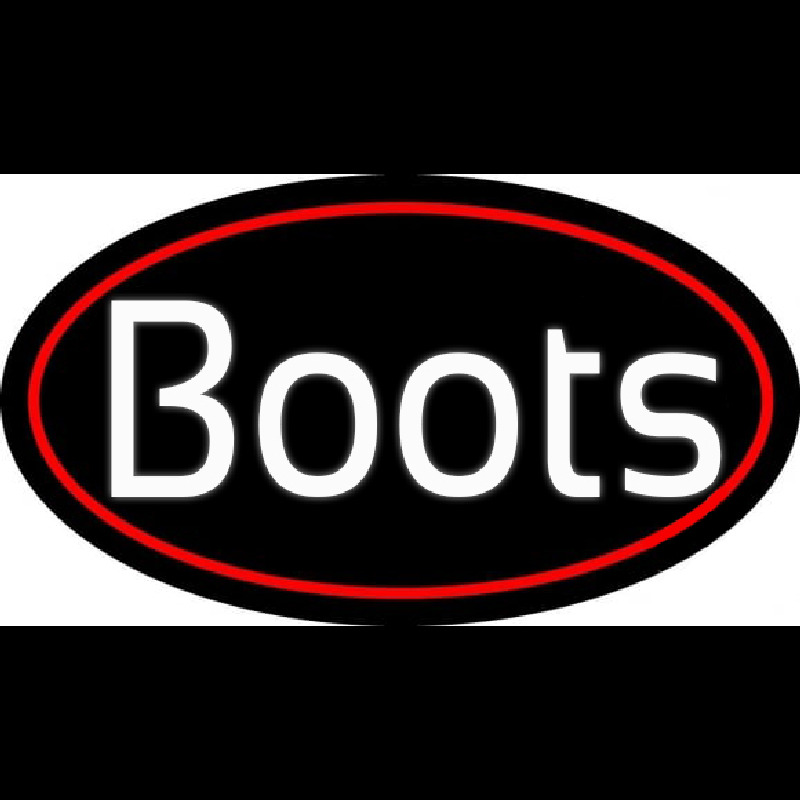 White Boots Red Border Neon Sign