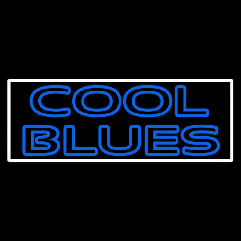 White Border Cool Blues Neon Sign