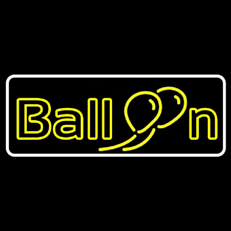 White Border Yellow Balloon Neon Sign