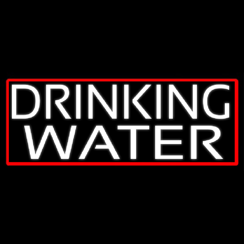 White Drinking Water Neon Sign