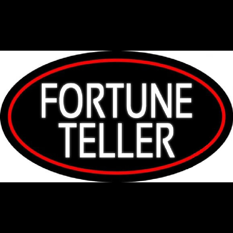 White Fortune Teller With Red Border Neon Sign