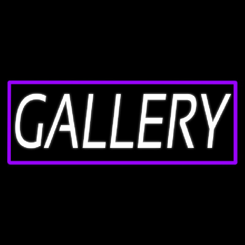 White Gallery With Border Neon Sign