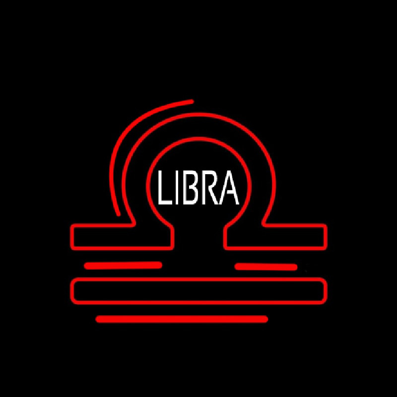 White Libra Zodiac Neon Sign