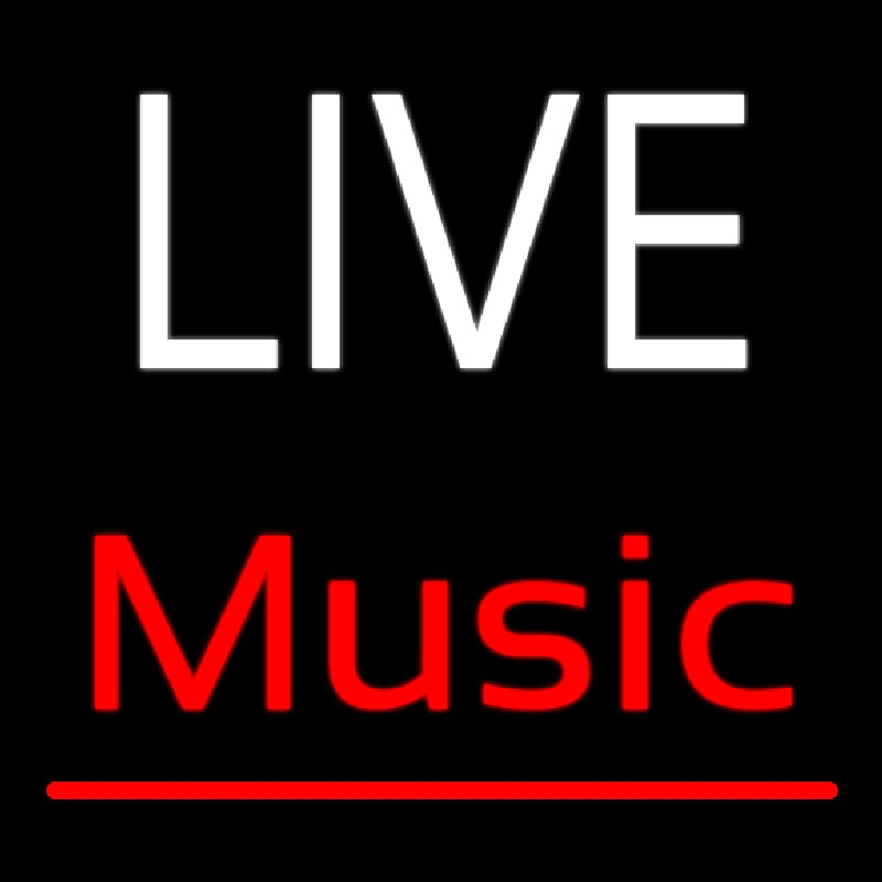 White Live Red Music Neon Sign