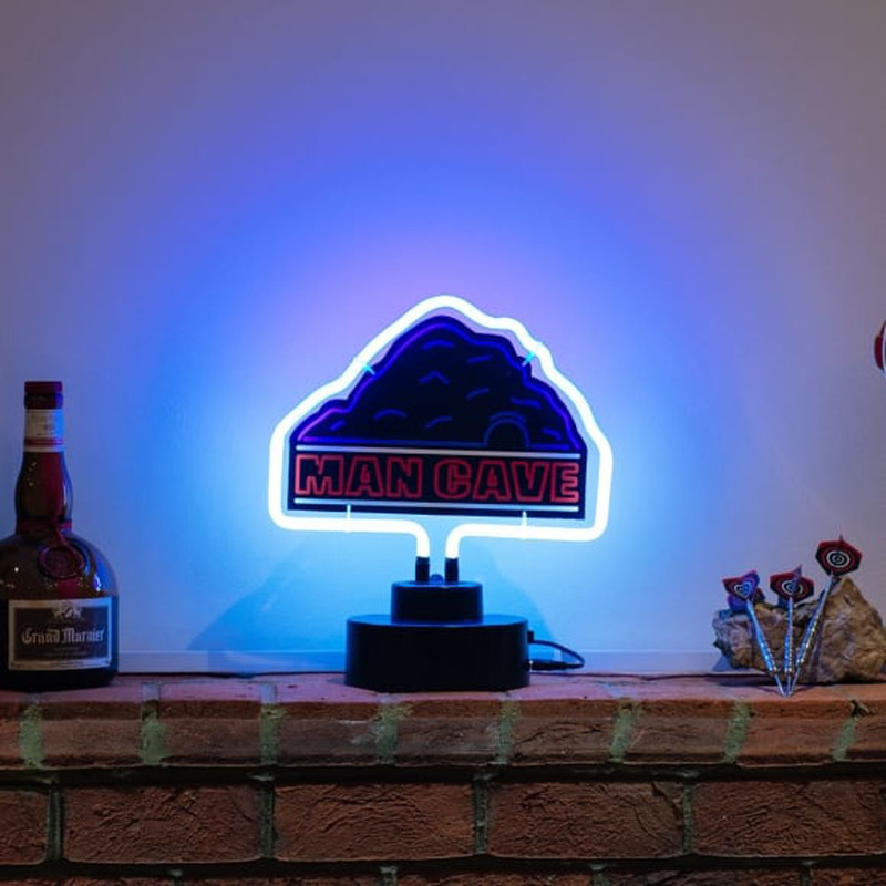White Mancave Desktop Neon Sign