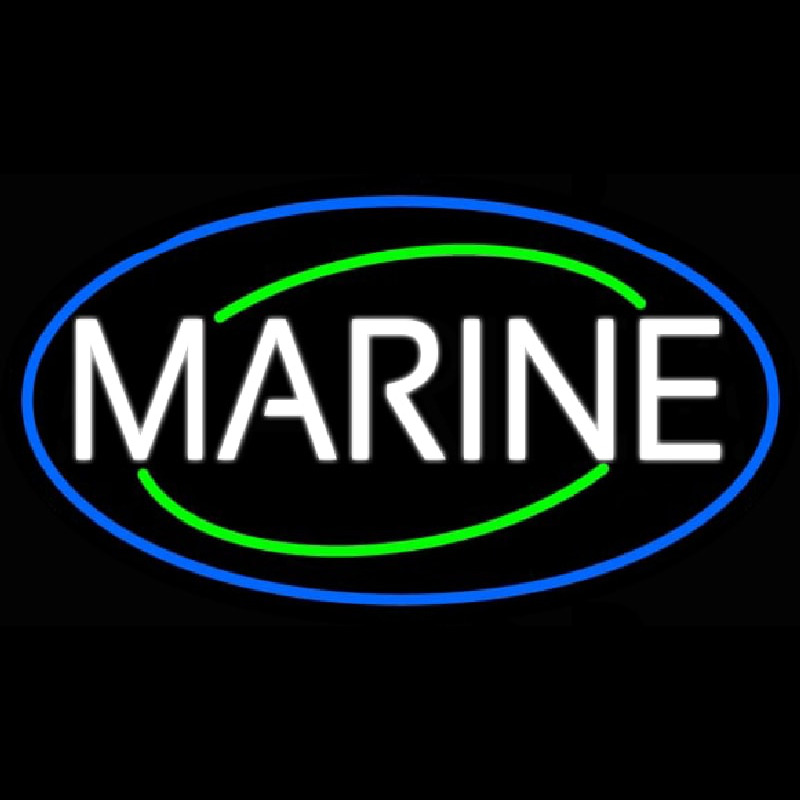 White Marine Neon Sign