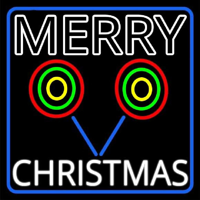 White Merry Christmas With Candy Stick Neon Sign